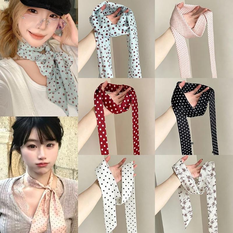 Puantiyeli Çiçek Desenli İpek  - Silk Neck Scarf incelemesi ve fiyatı